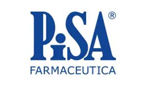 The logo of pisa farmaceutical in bluw with white background