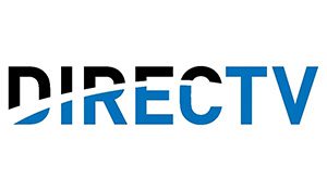 The logo of Directv in blue with white background