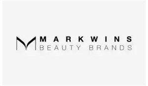 The logo of markwins beauty brand in black with white background