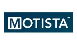 Motista Logo in White on a Blue Color Background